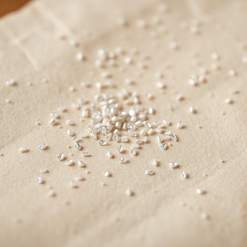 Parcel of small loose white melee diamonds on ivory paper